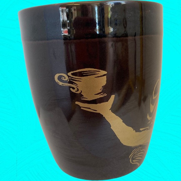 2012 Starbucks Anniversary Mug Brown & Gold Siren Mermaid w/ Star Crown - Picture 3 of 9